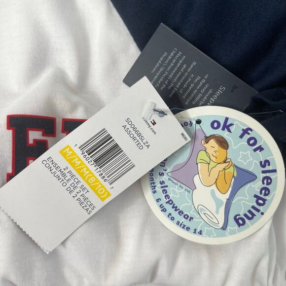 NWT Boys Classic Logo Tommy Hilfiger Pajamas Set Size 8/10 #362 - Picture 9 of 10